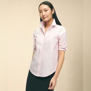 Brooks Brothers Pink Classic Fit Non Iron Stretch Button Down Top SZ 2